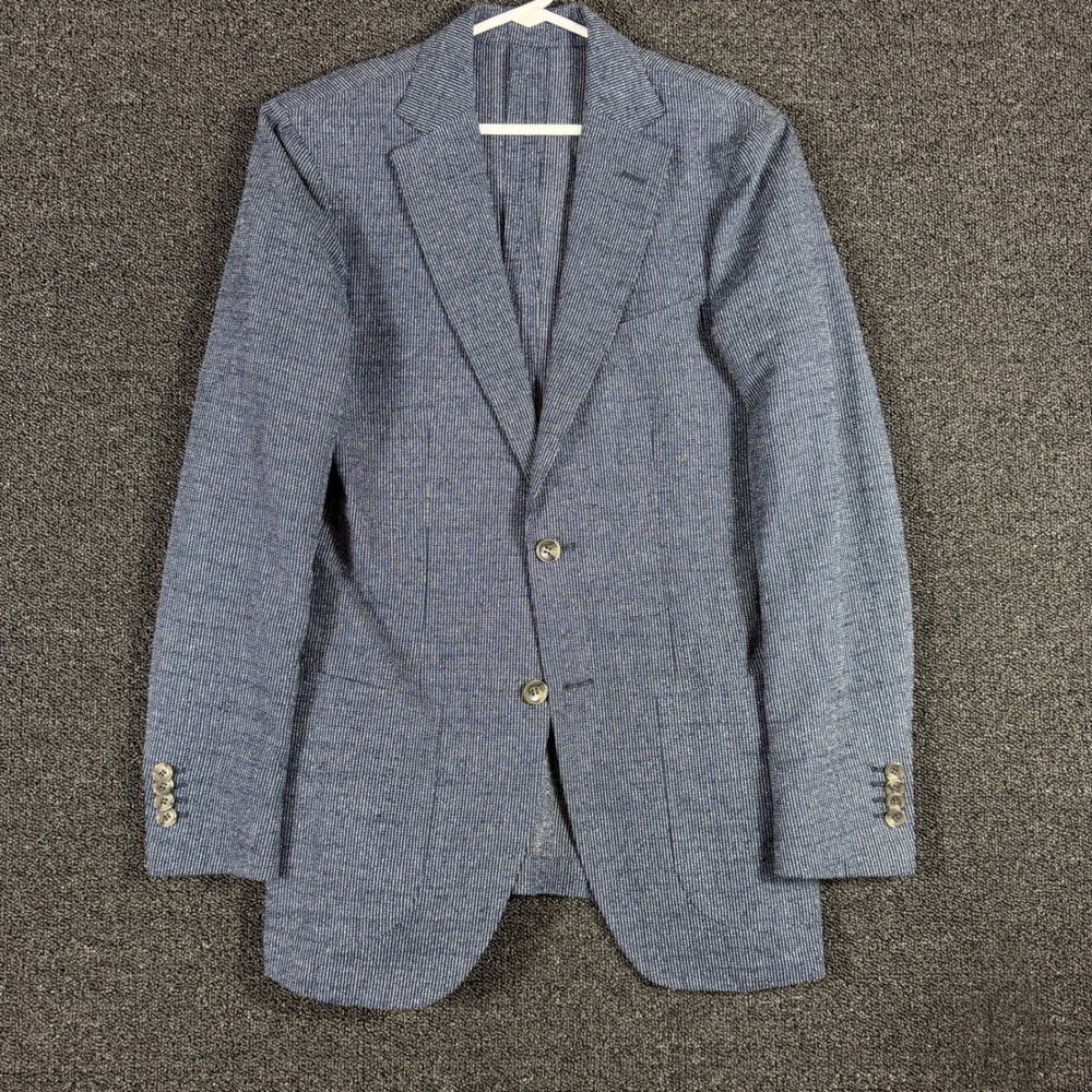 Suitsupply 36R Havana Unlined Navy Silk Linen Ferla Blazer Jacket Sport Coat